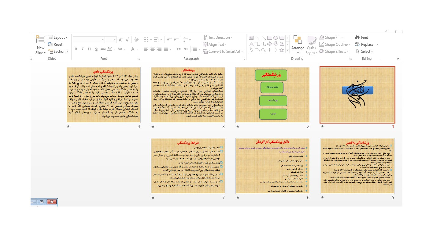 خرید و دانلود پاورپوینت ورشکستگی