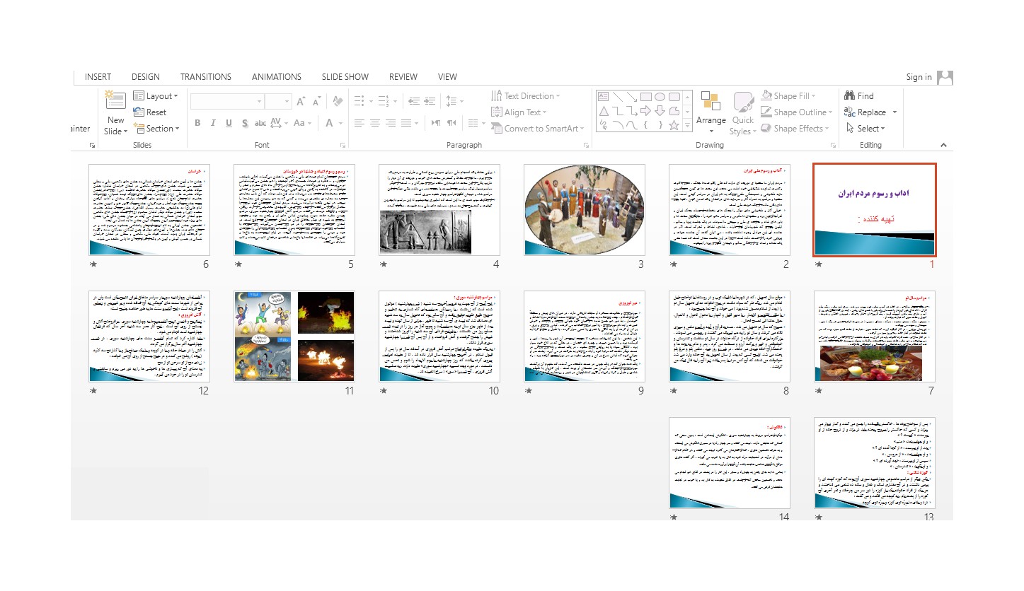 خرید و دانلود پاورپوینت آداب و رسوم مردم ایران