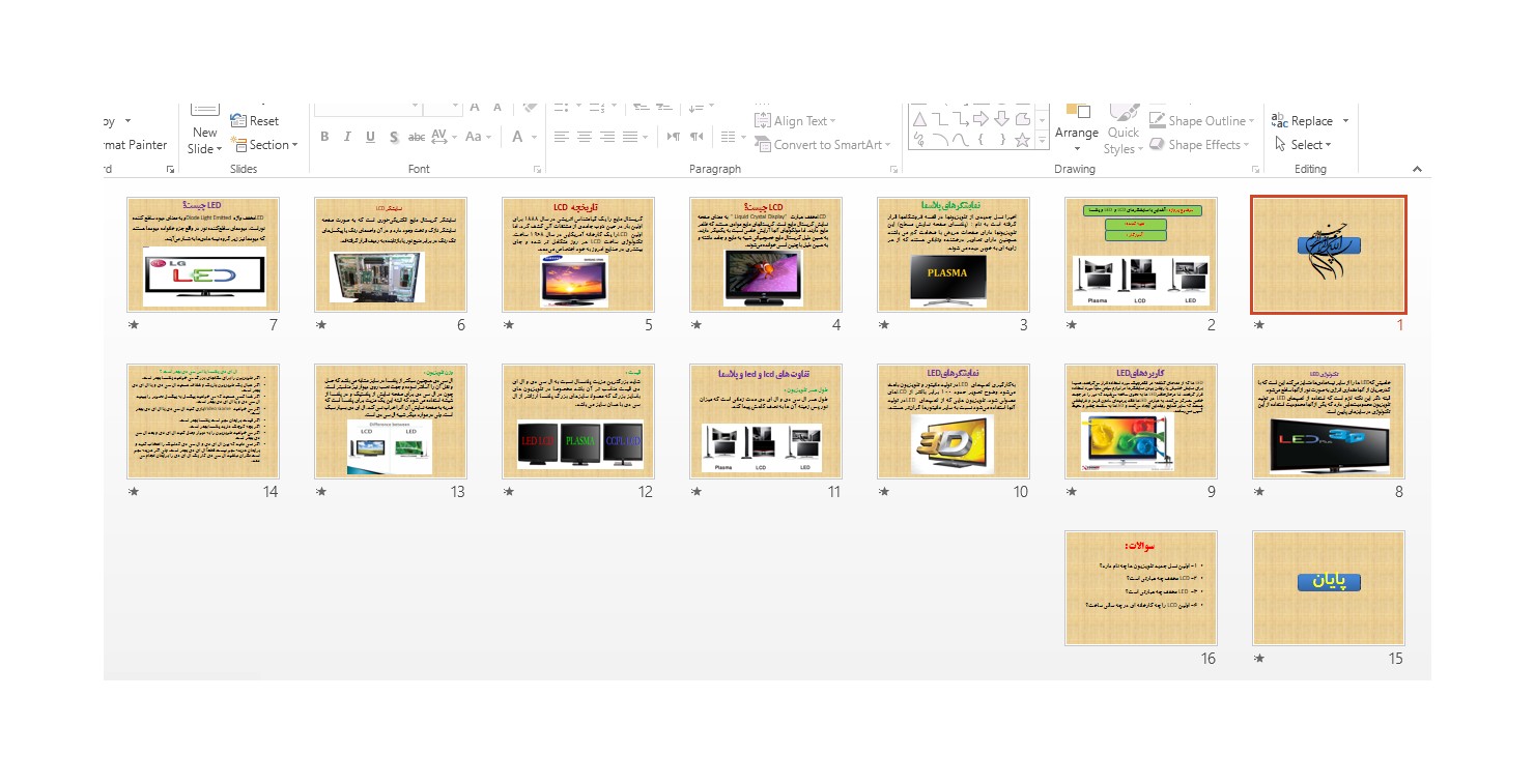 خرید و دانلود پاورپوینت تلویزیون های led و lcd