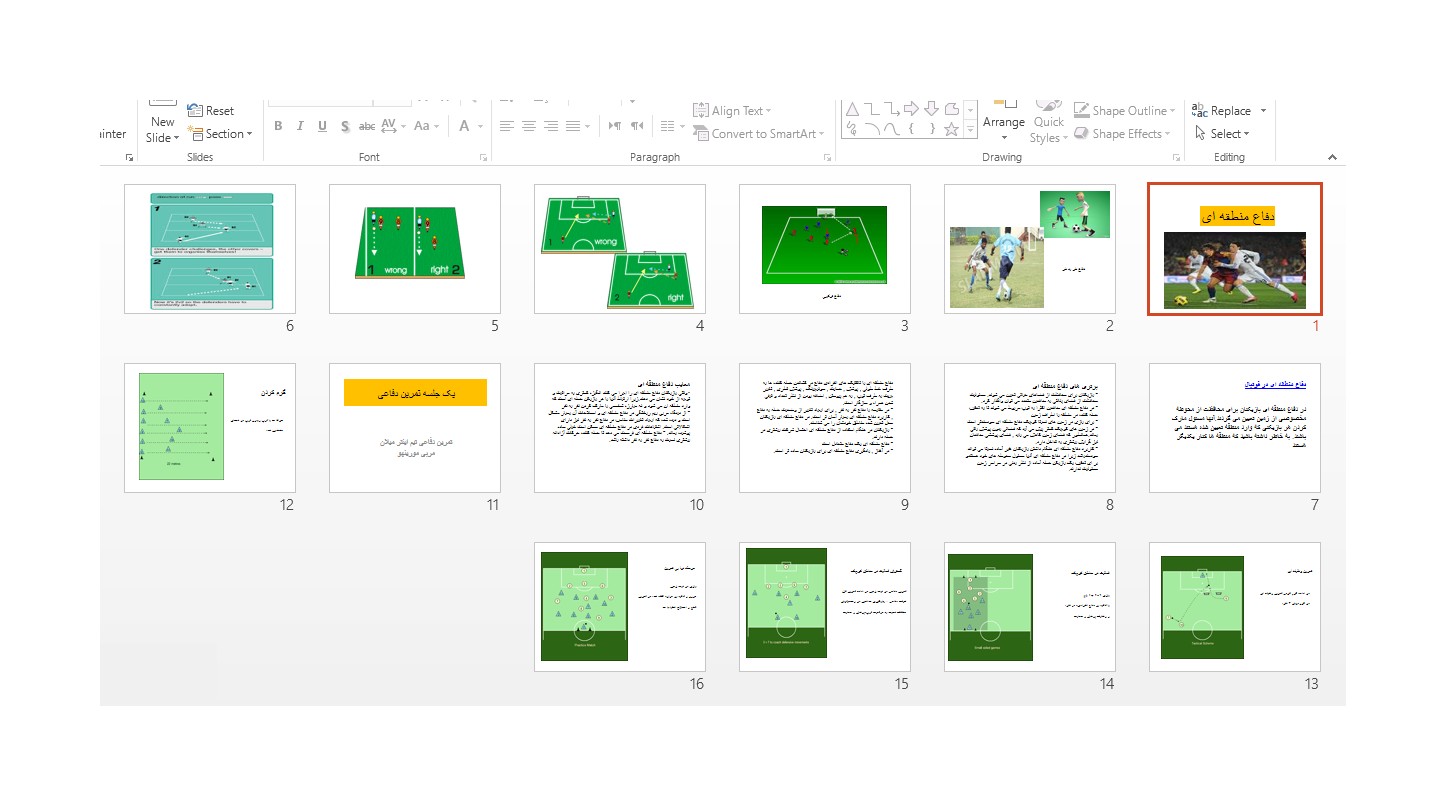 خرید و دانلود پاورپوینت تمرین دفاعی فوتبال