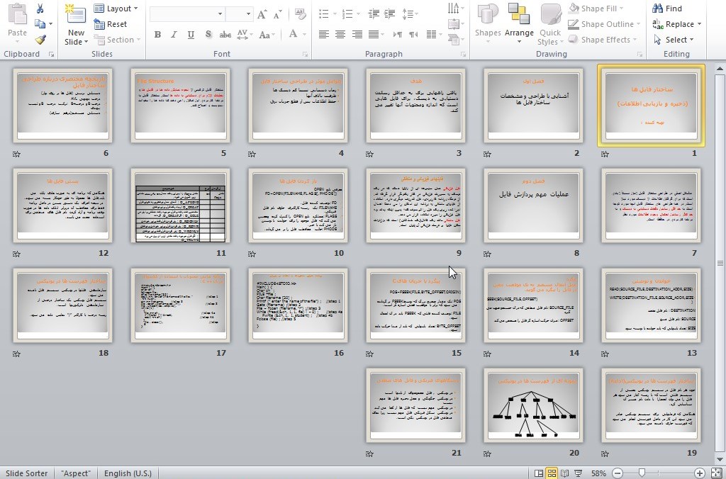 خرید و دانلود پاورپوینت ساختار فایلها