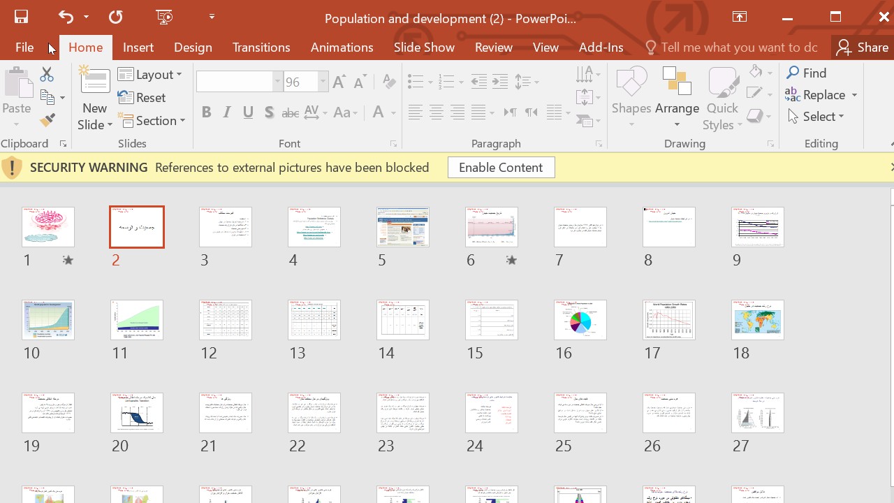 خرید و دانلود پاورپوینت جمعیت و توسعه
