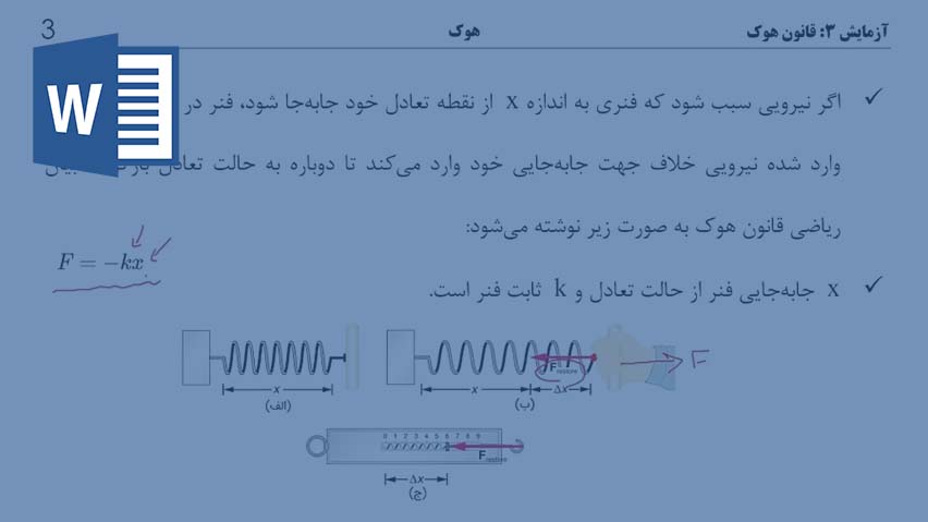 خرید و دانلود تحقیق آزمایش قانون هوک